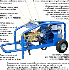 Характеристики водоструйного аппарата высокого давления Посейдон ВНА-200-30